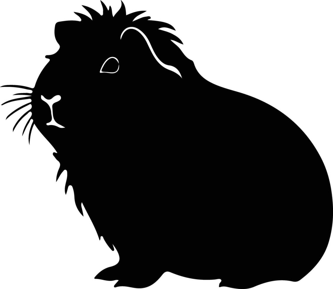 Guinea Schweineschwarz Silhouette vektor