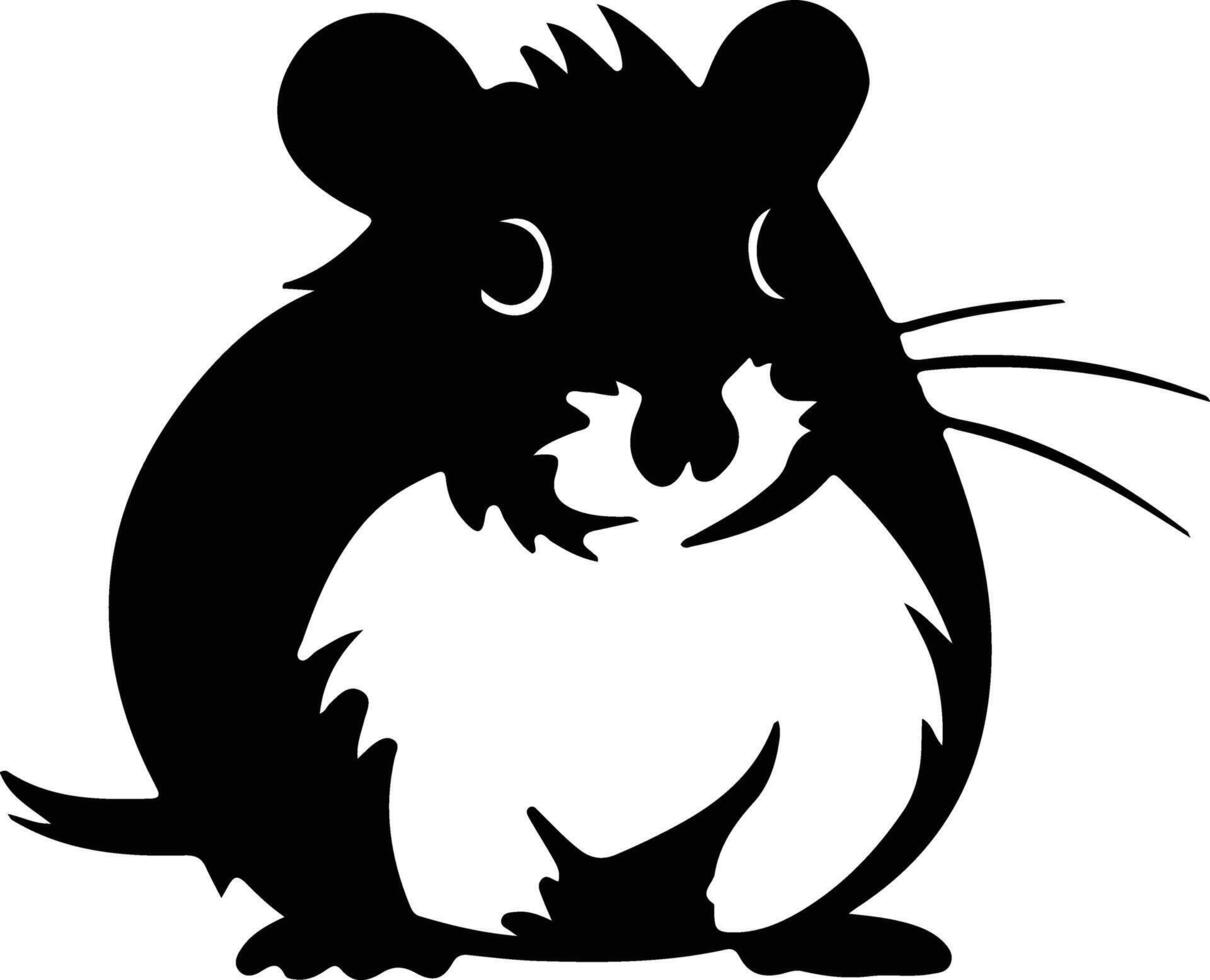 Hamster schwarz Silhouette vektor