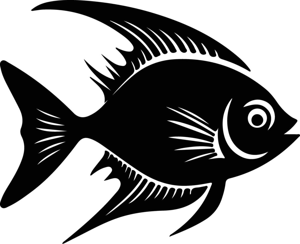 Beilfisch schwarz Silhouette vektor