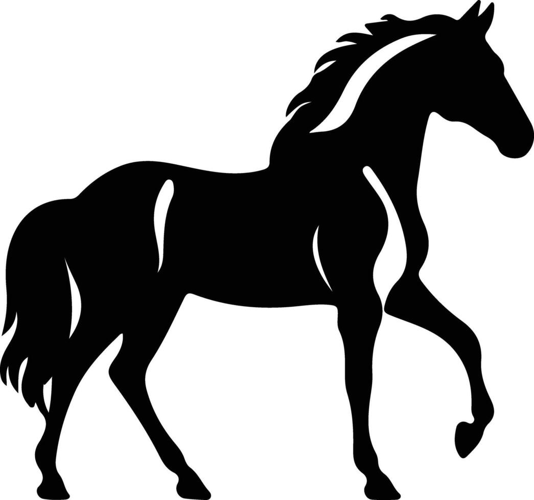 Pferd schwarze Silhouette vektor