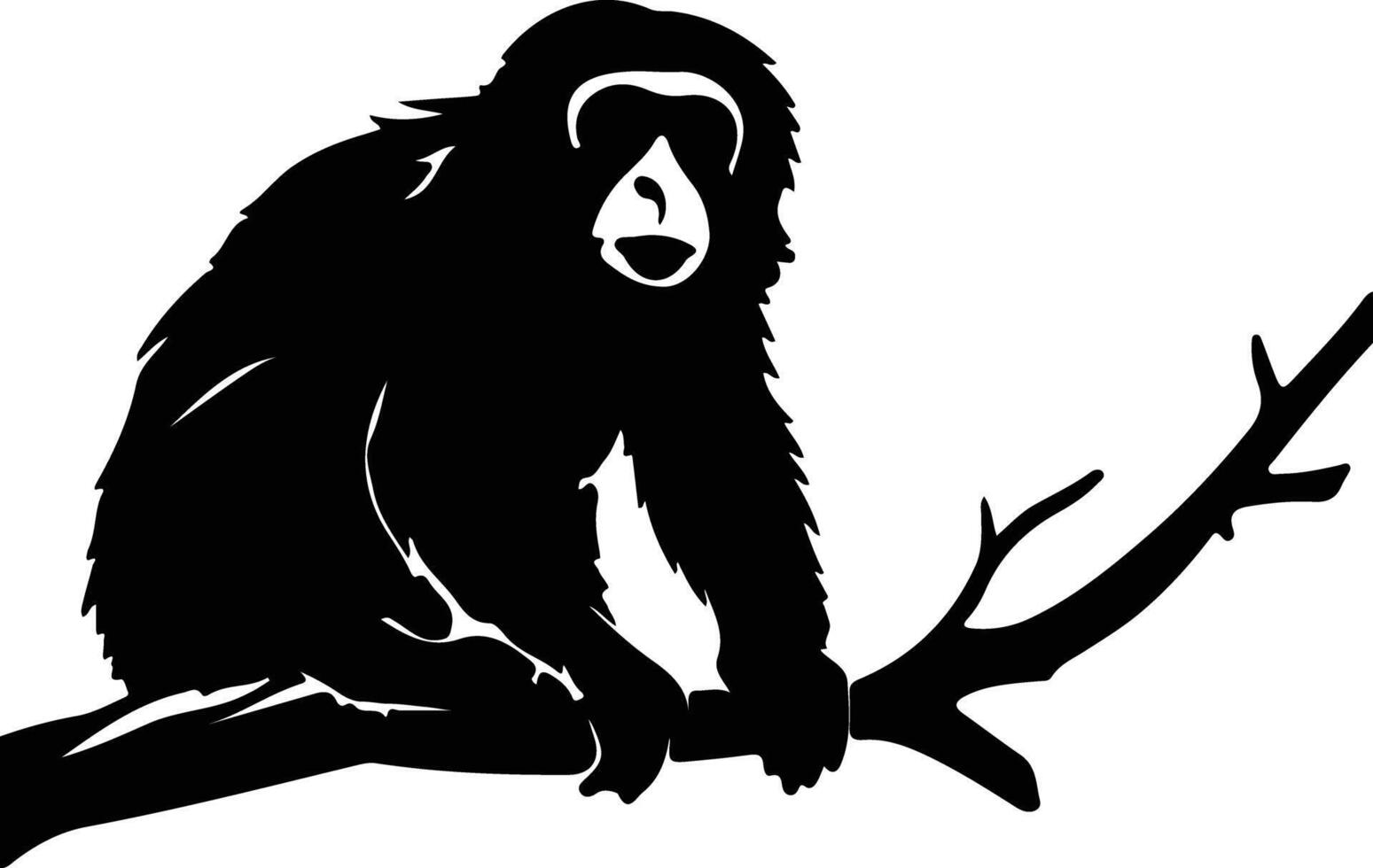 Heuler Affe schwarz Silhouette vektor