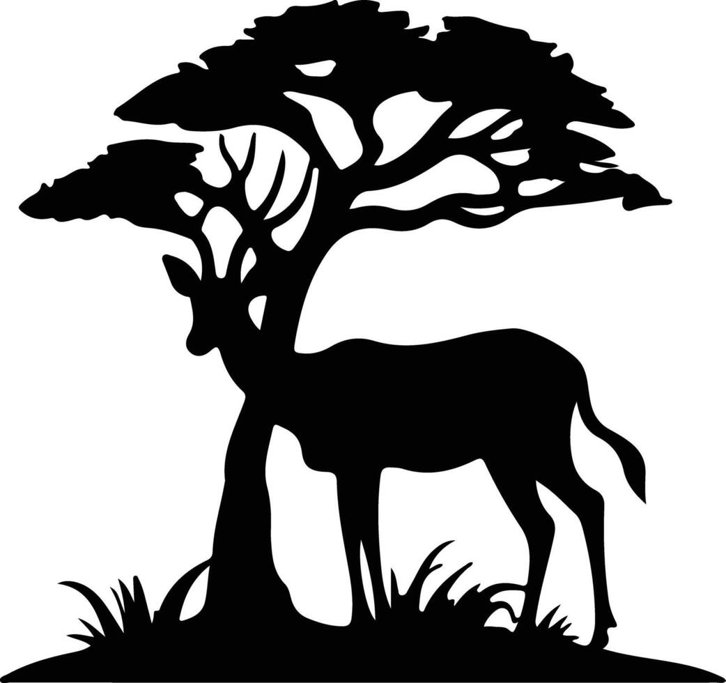 Impala schwarz Silhouette vektor