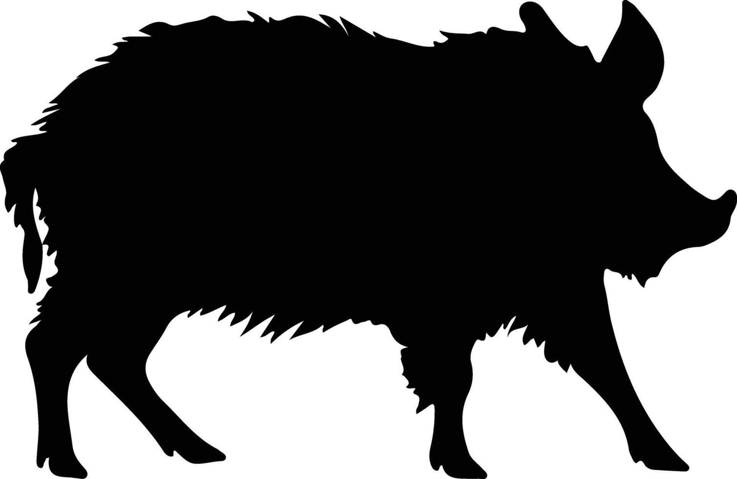 Nabelschwein schwarz Silhouette vektor