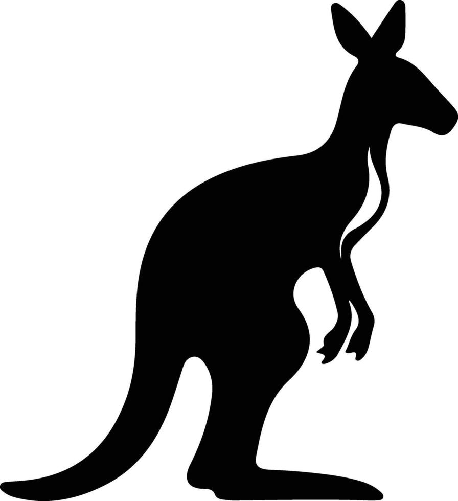 Känguru schwarz Silhouette vektor