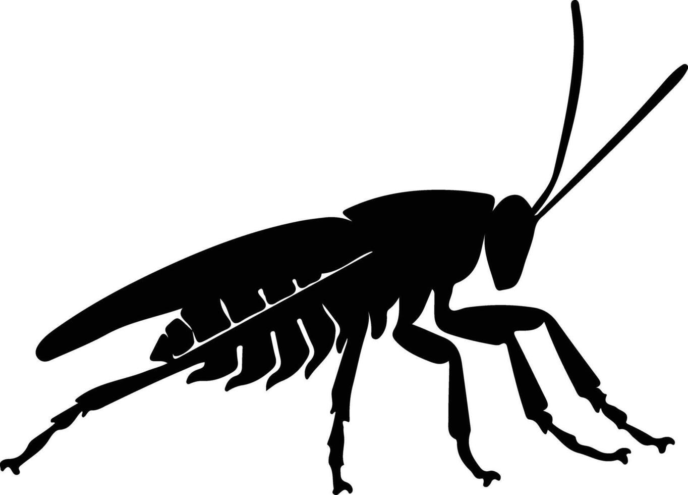 Katydid schwarz Silhouette vektor