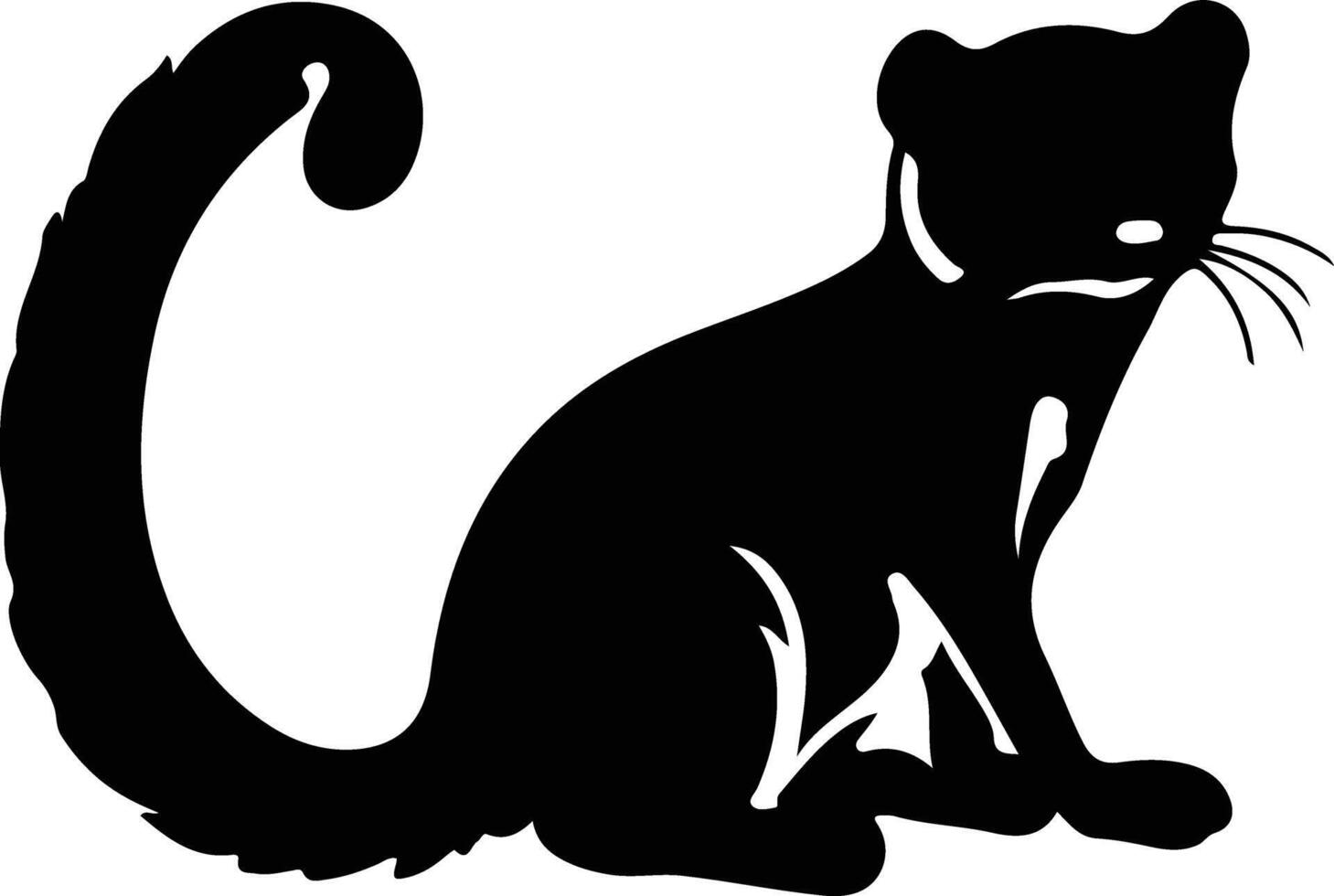 kinkajou schwarz Silhouette vektor