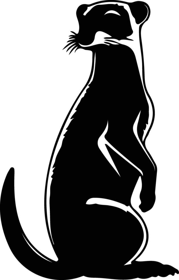 Erdmännchen schwarz Silhouette vektor