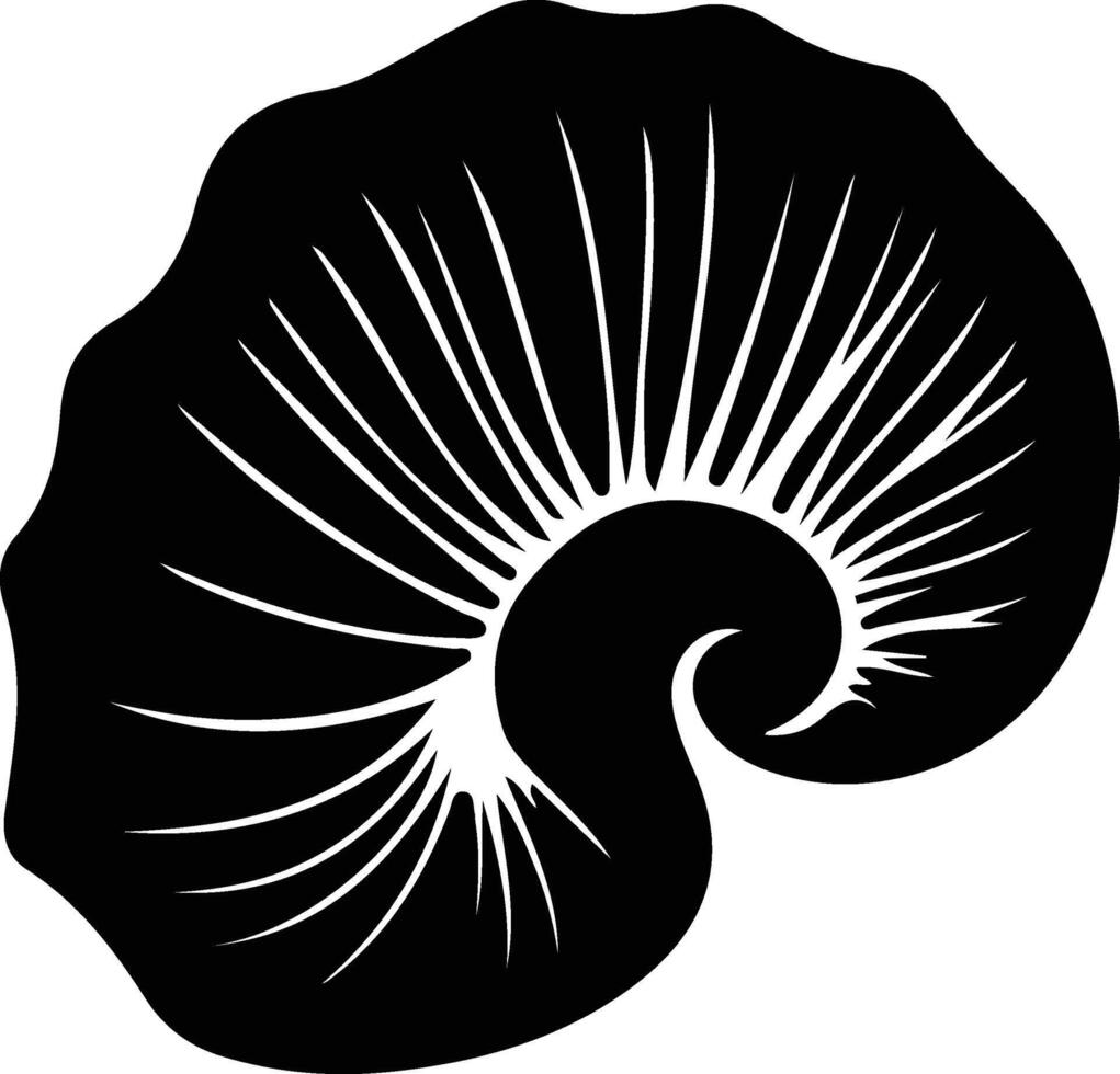 mollusk svart silhuett vektor