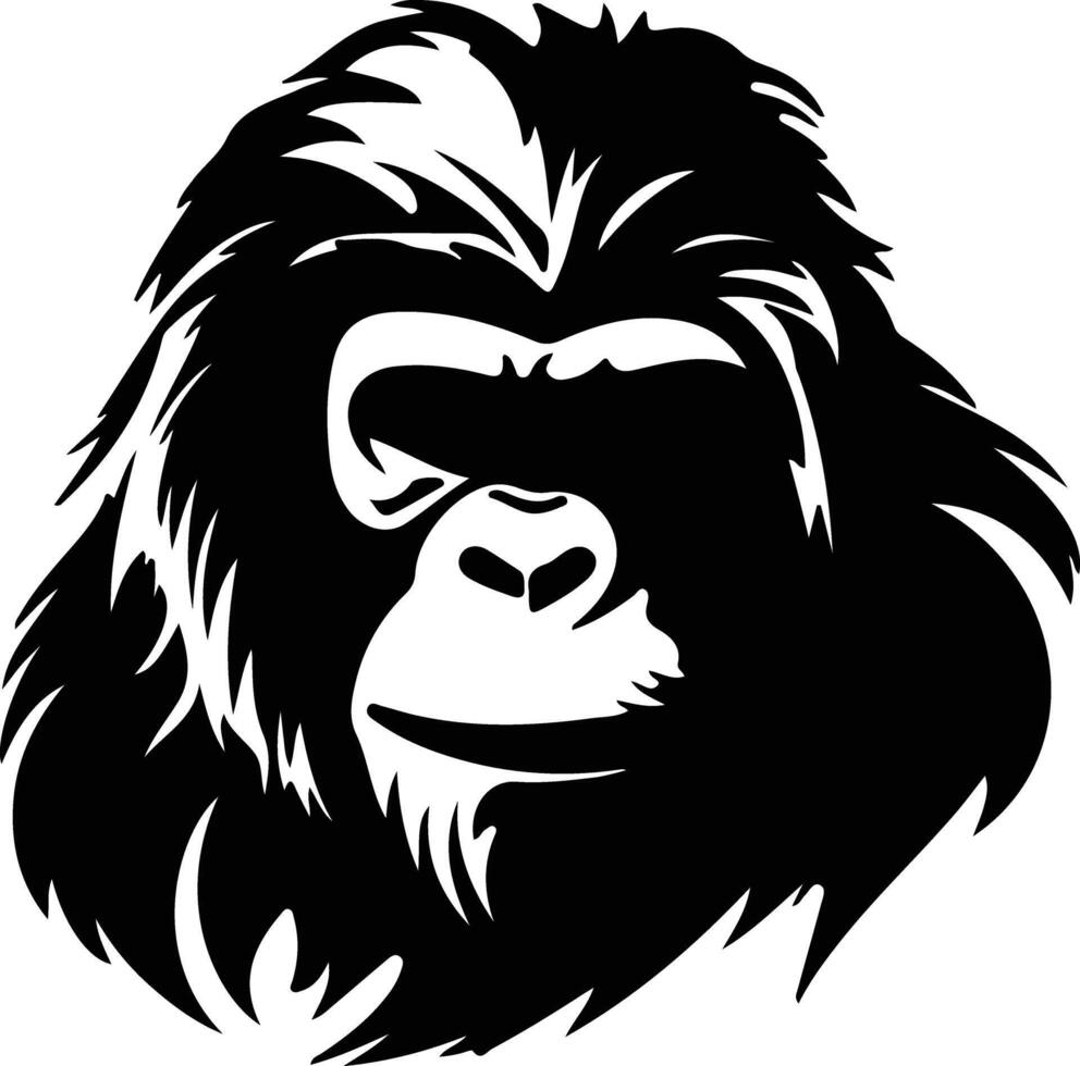 orangutang svart silhuett vektor
