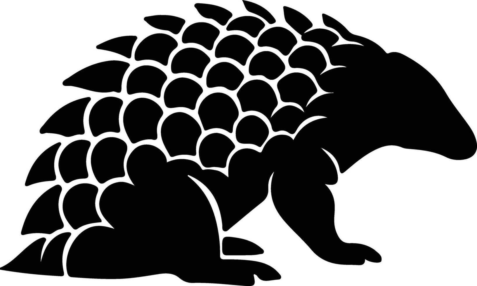 Pangolin schwarz Silhouette vektor