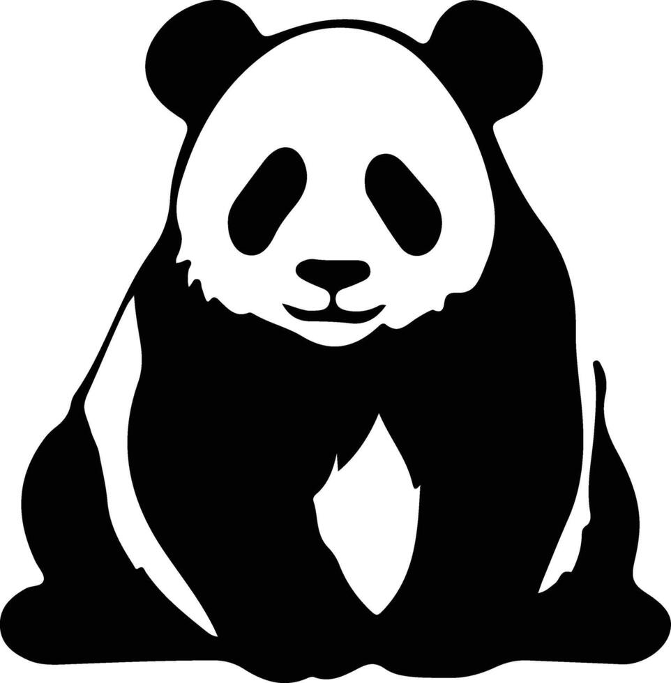 panda svart silhuett vektor