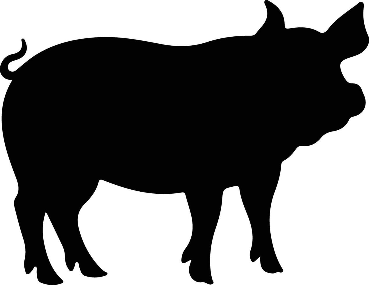 Schwein schwarz Silhouette vektor