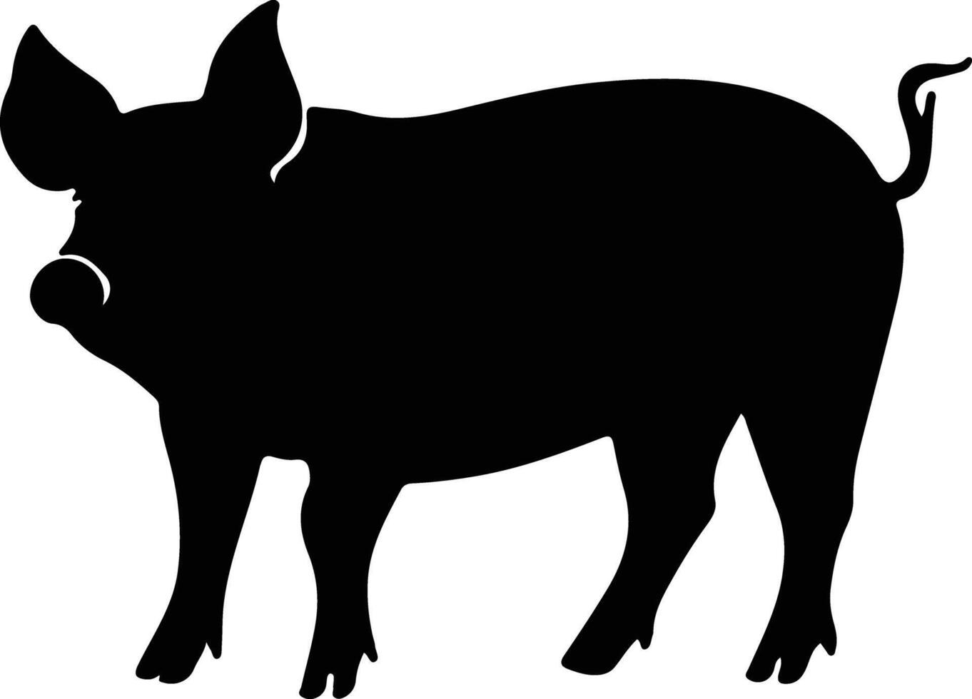 Schwein schwarz Silhouette vektor