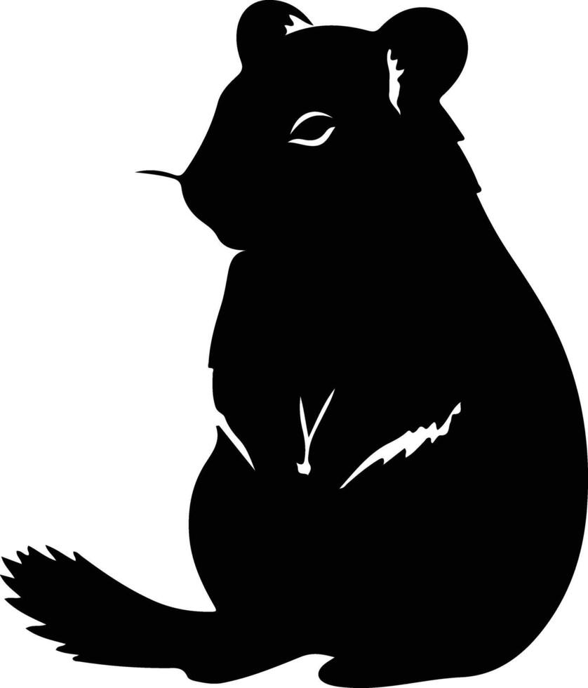 Quokka schwarz Silhouette vektor