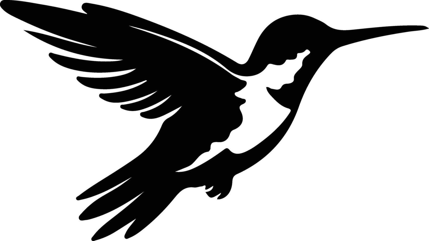 Rubinkehlchen Kolibri schwarz Silhouette vektor