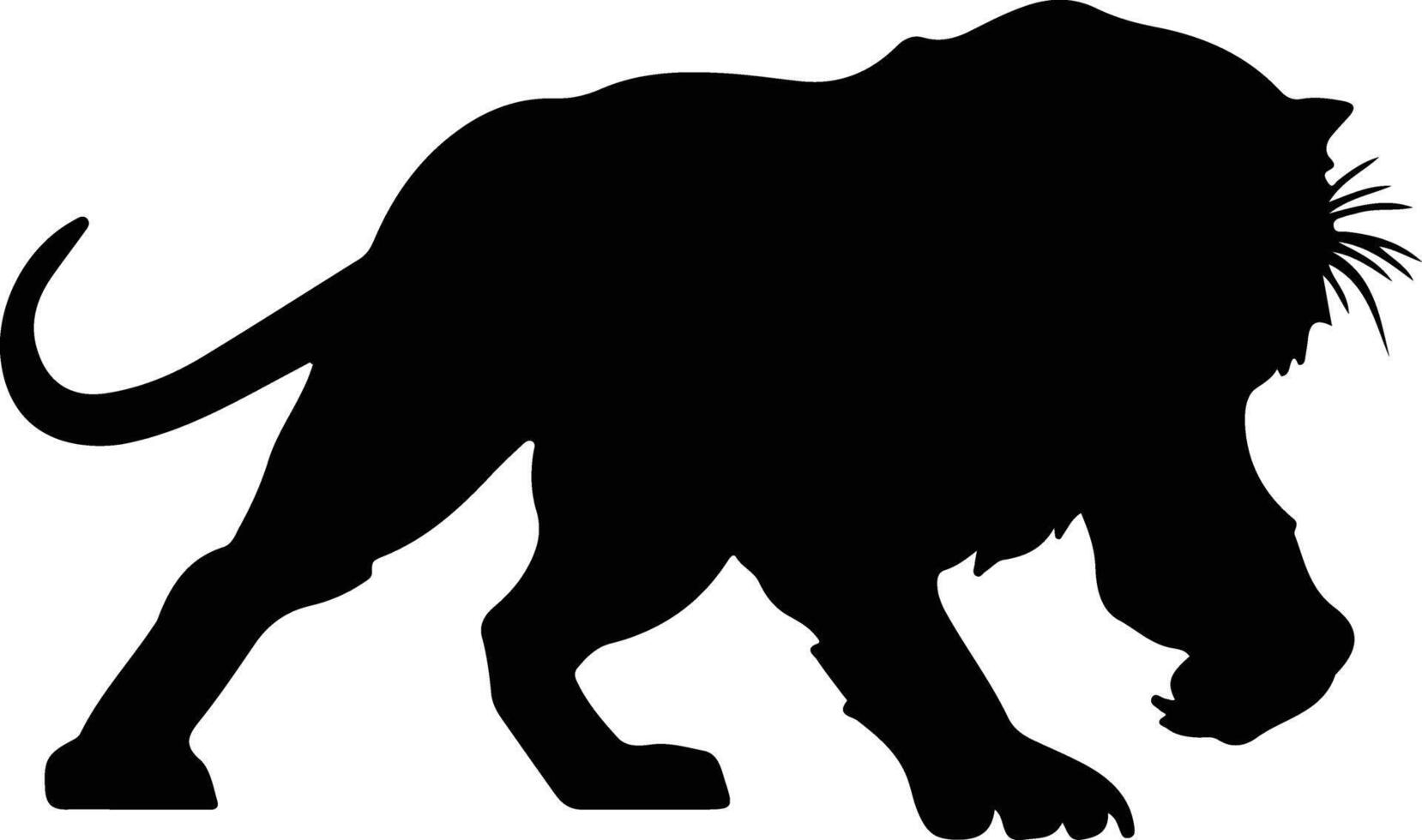 Smilodon schwarz Silhouette vektor