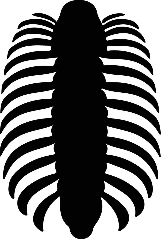 Trilobit schwarz Silhouette vektor