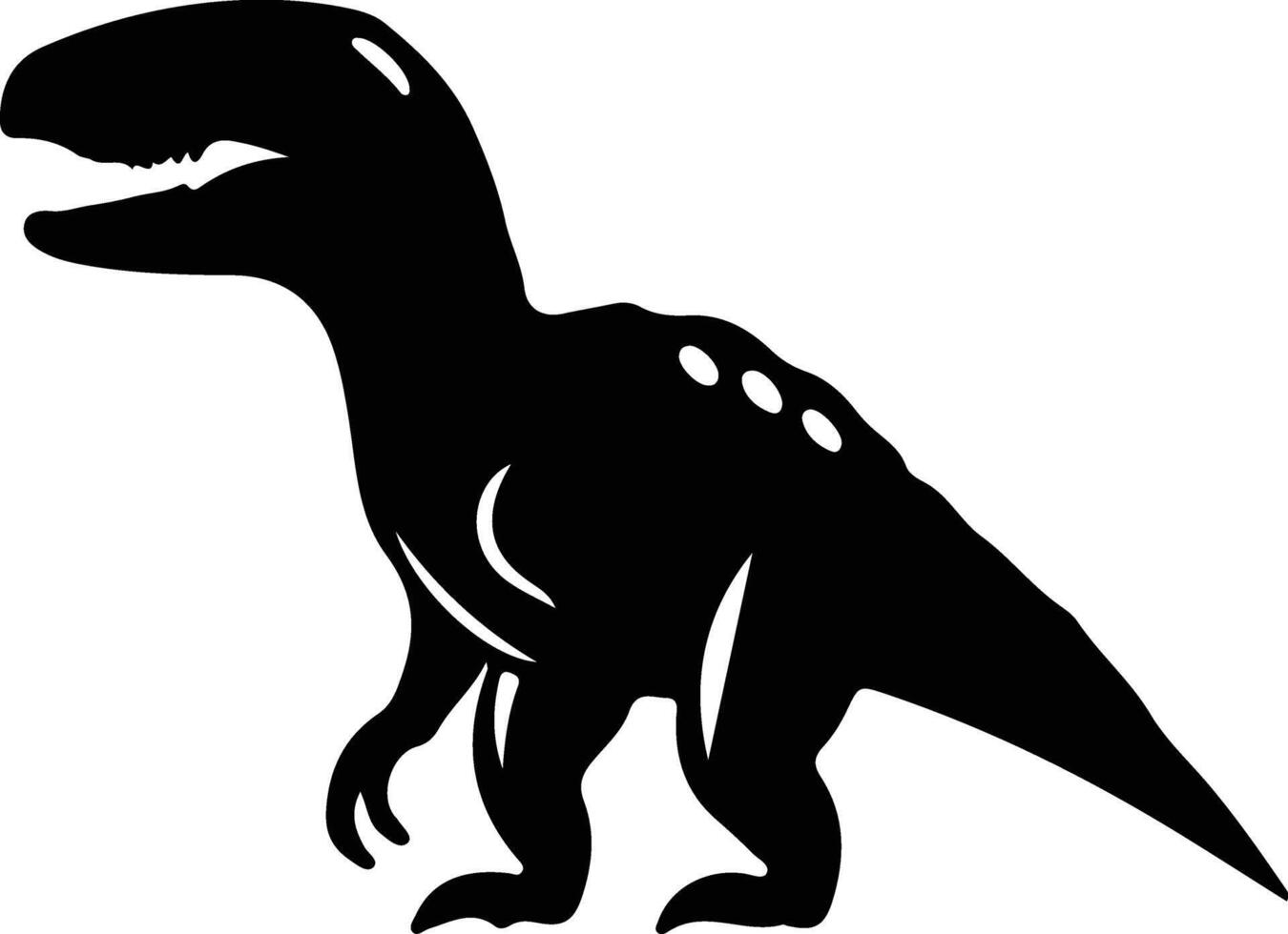 Quaesitosaurus schwarz Silhouette vektor