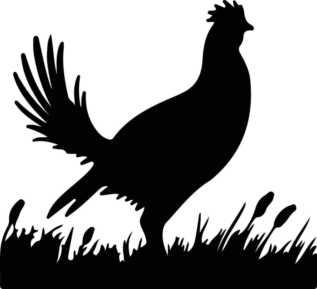 prärie kyckling svart silhuett vektor