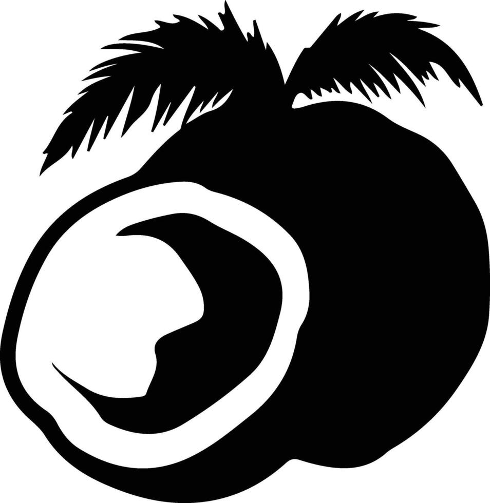 kokos svart silhuett vektor