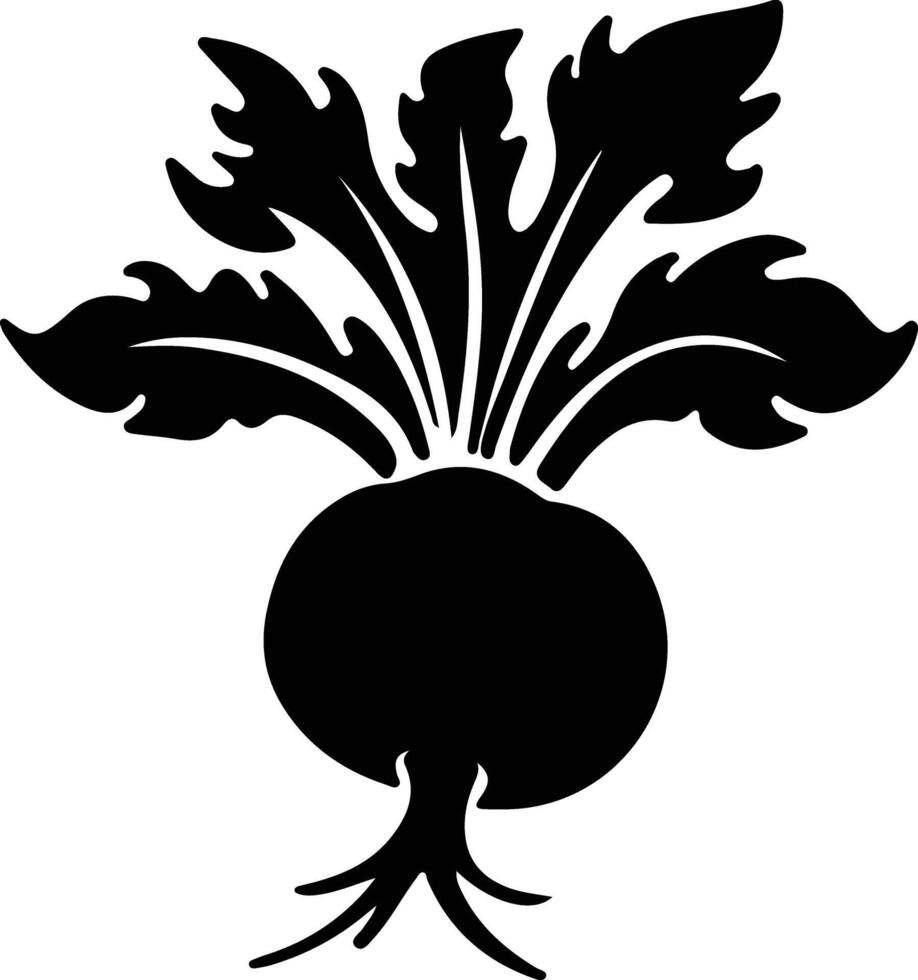 Kohlrabi schwarz Silhouette vektor