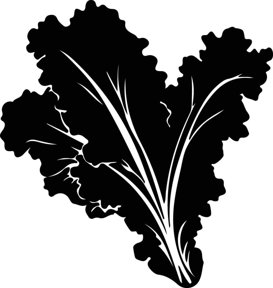 Grüner Salat schwarz Silhouette vektor