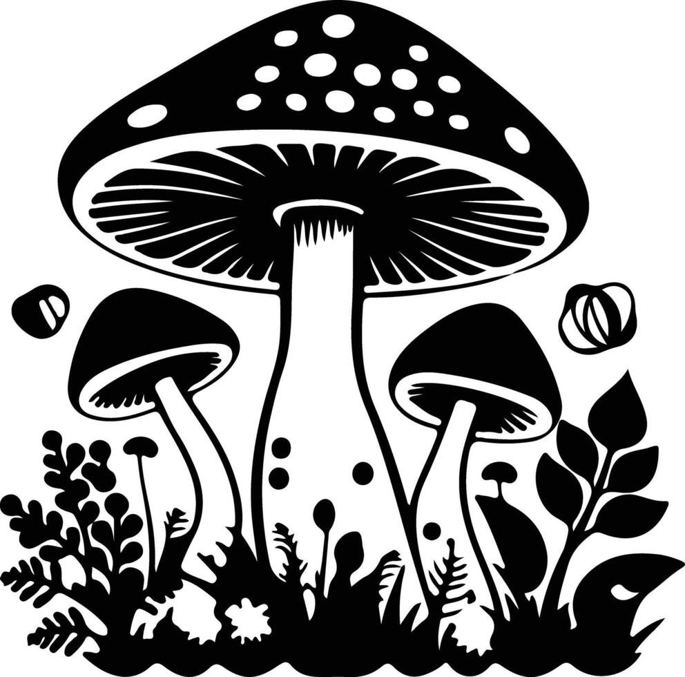 Pilz schwarz Silhouette vektor