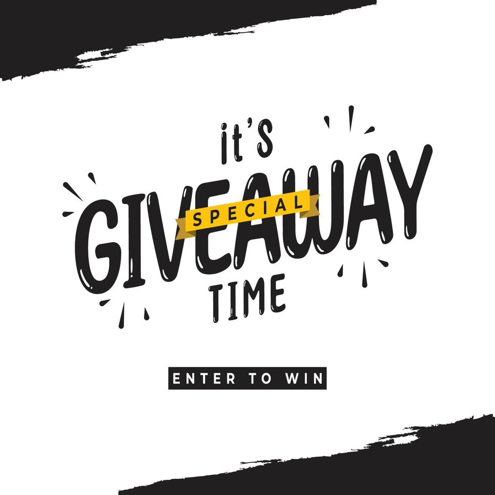 giveaway banner mall. gåva sociala medier. följ gilla dela. vektor