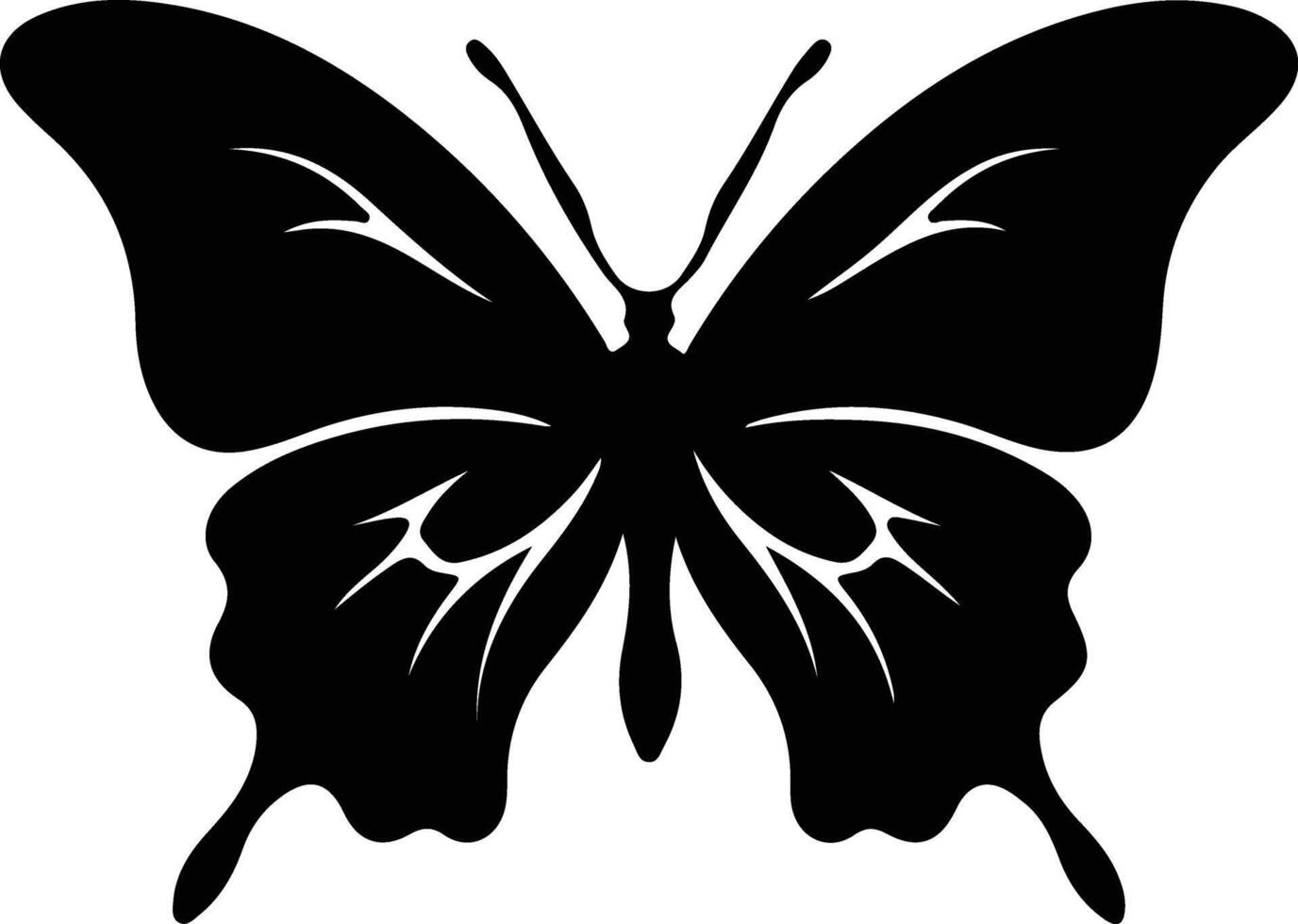 Ulysses Schmetterling schwarz Silhouette vektor