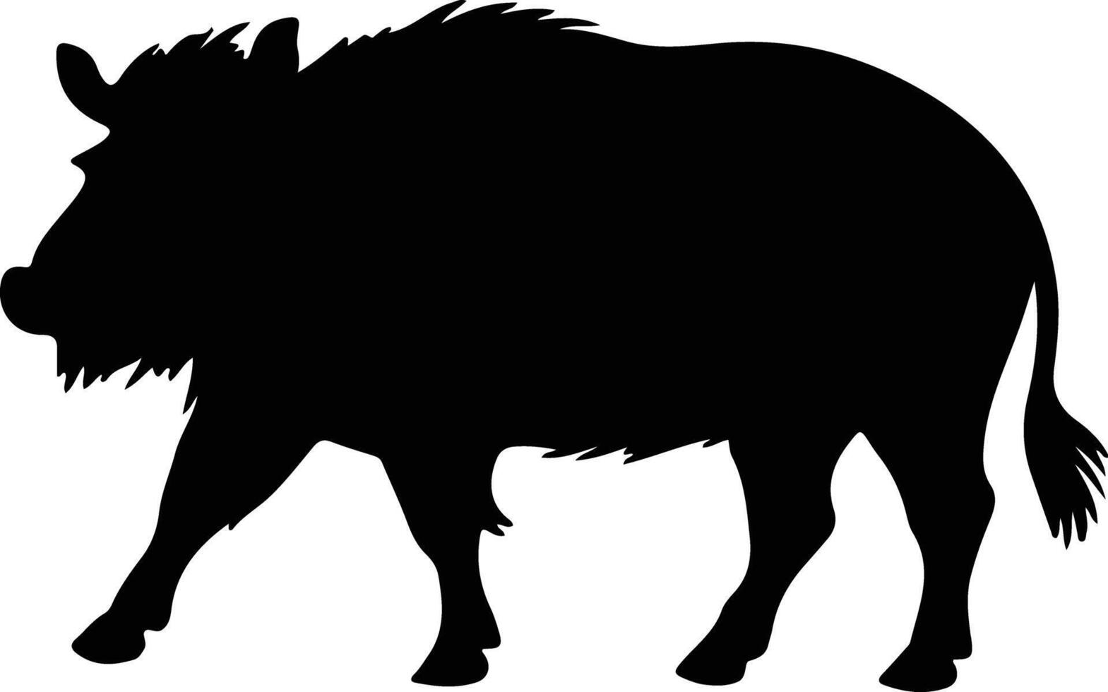 Warzenschwein schwarz Silhouette vektor