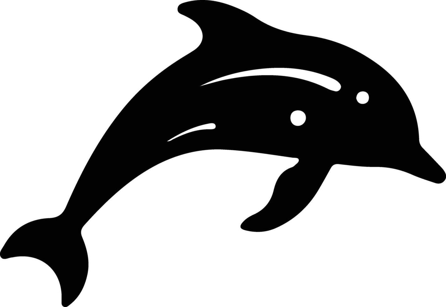 weiß gefleckt Delfin schwarz Silhouette vektor
