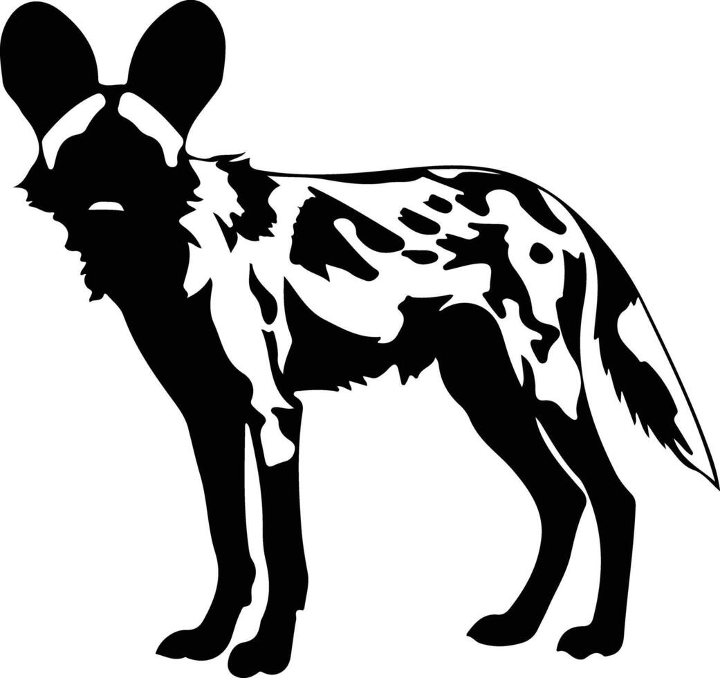 wild Hund schwarz Silhouette vektor