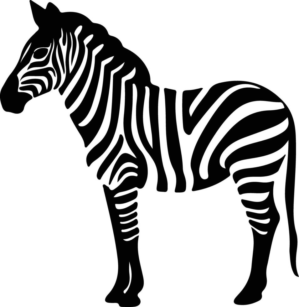 Zebra schwarz Silhouette vektor