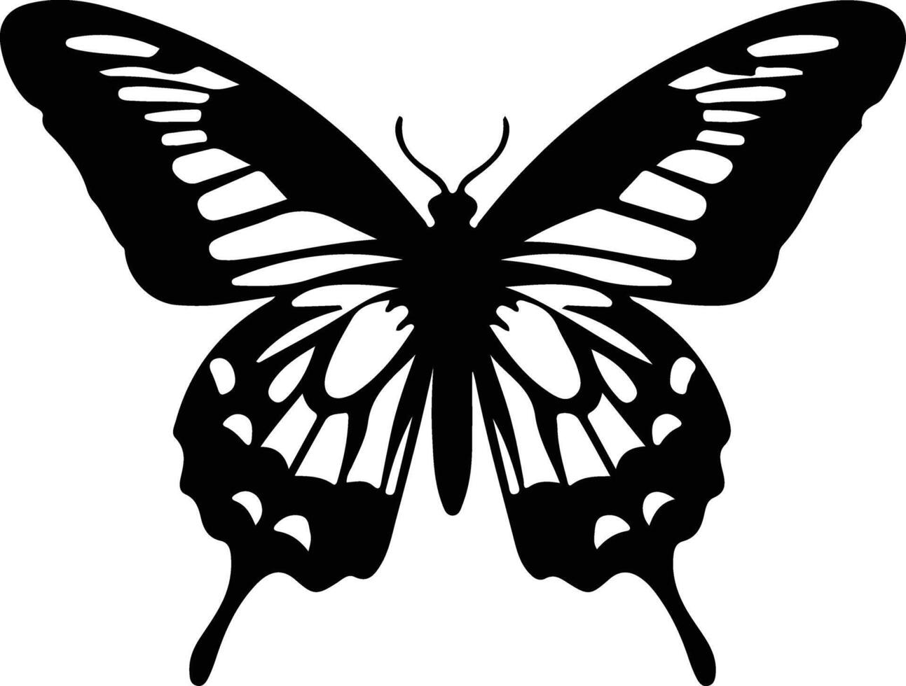 Zebra Schwalbenschwanz Schmetterling schwarz Silhouette vektor