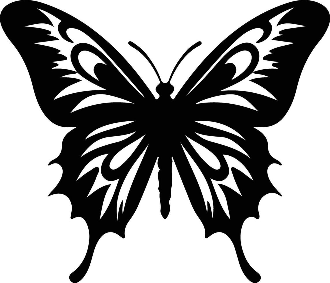 Zebra Schwalbenschwanz Schmetterling schwarz Silhouette vektor