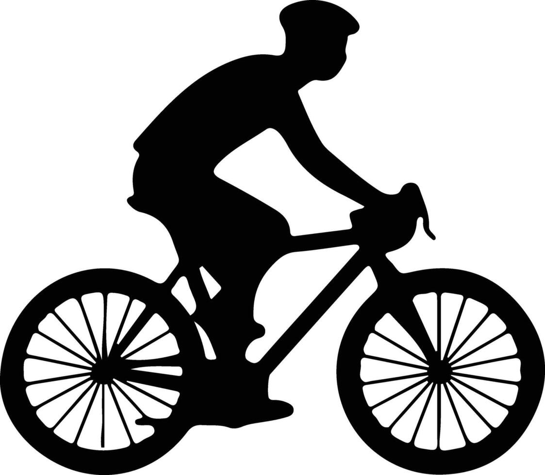 Radfahren schwarz Silhouette vektor