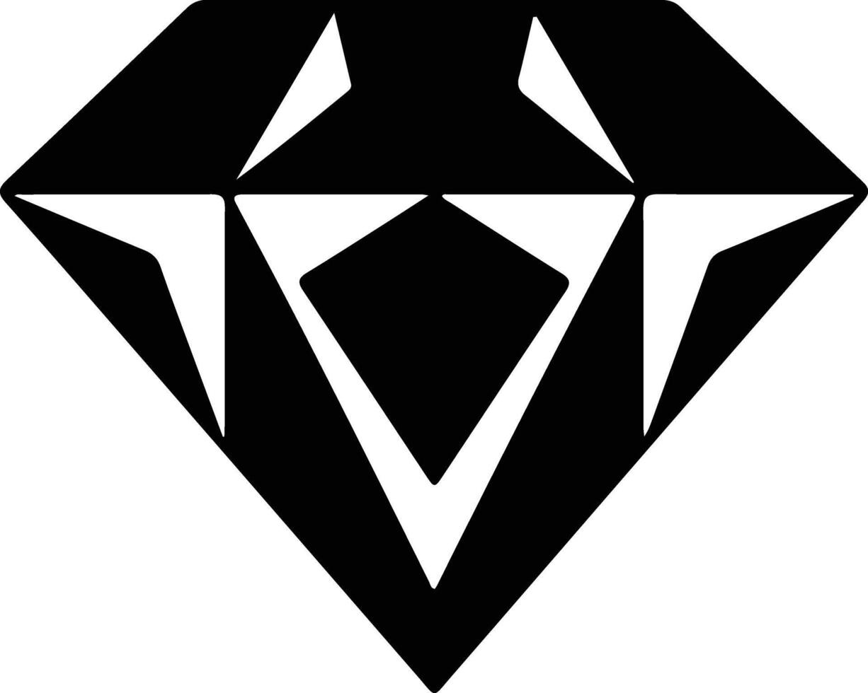 diamant svart silhuett vektor