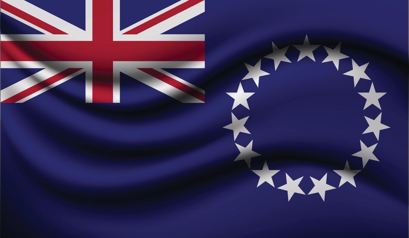 Cook Island realistiska viftande flagga design vektor
