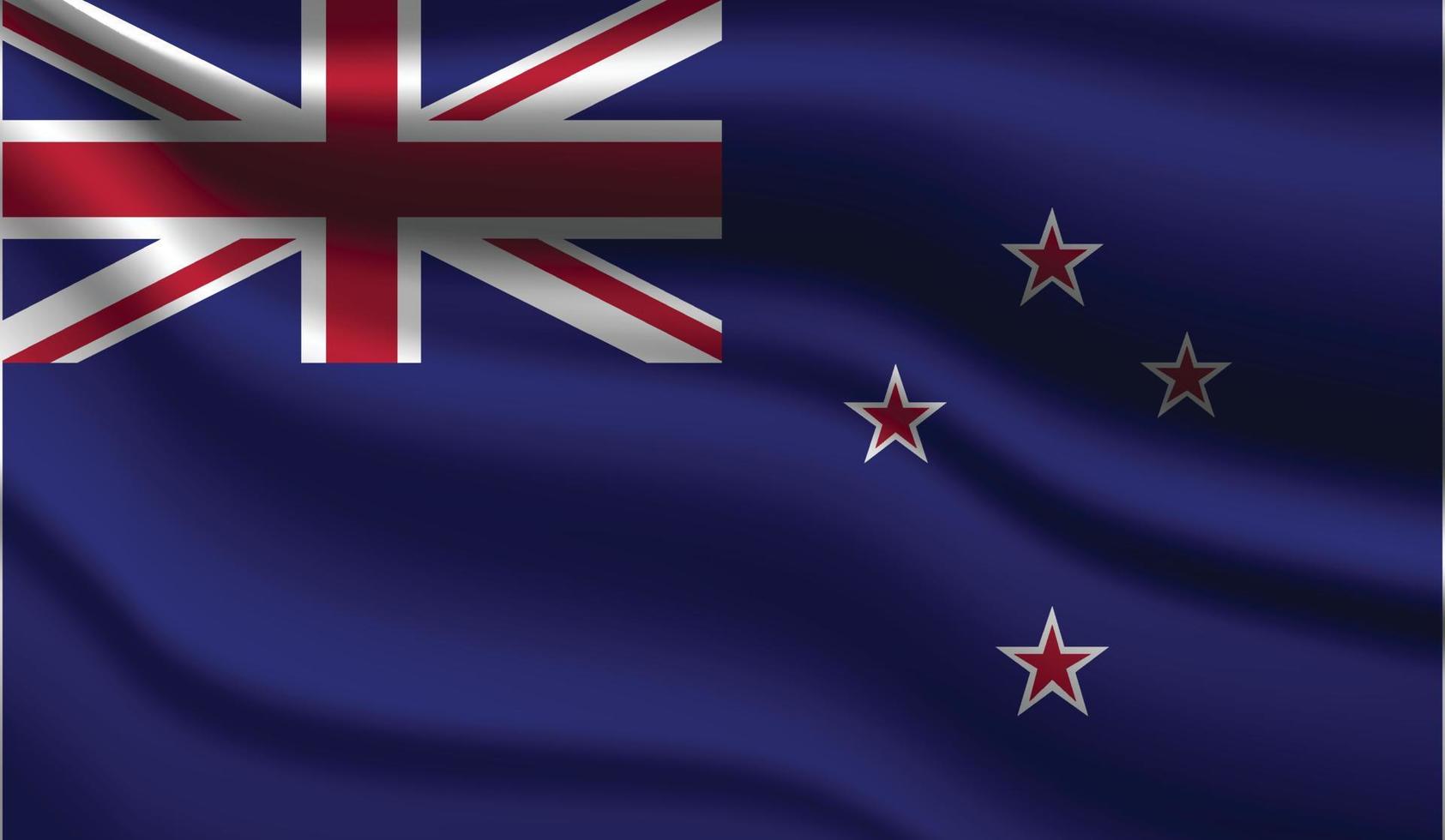 New Zealand realistisk modern flaggdesign vektor