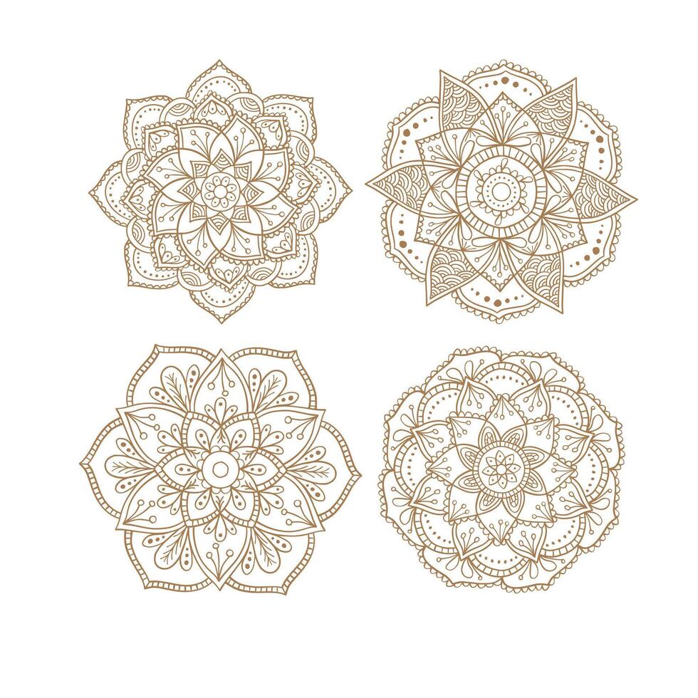 Vektor einstellen von bunt Blumen- Mandalas dekorativ Luxus Mandala Design elegant bunt Mandala Hintergrund symmetrisch bunt Muster, indisch Muster, orientalisch klappern