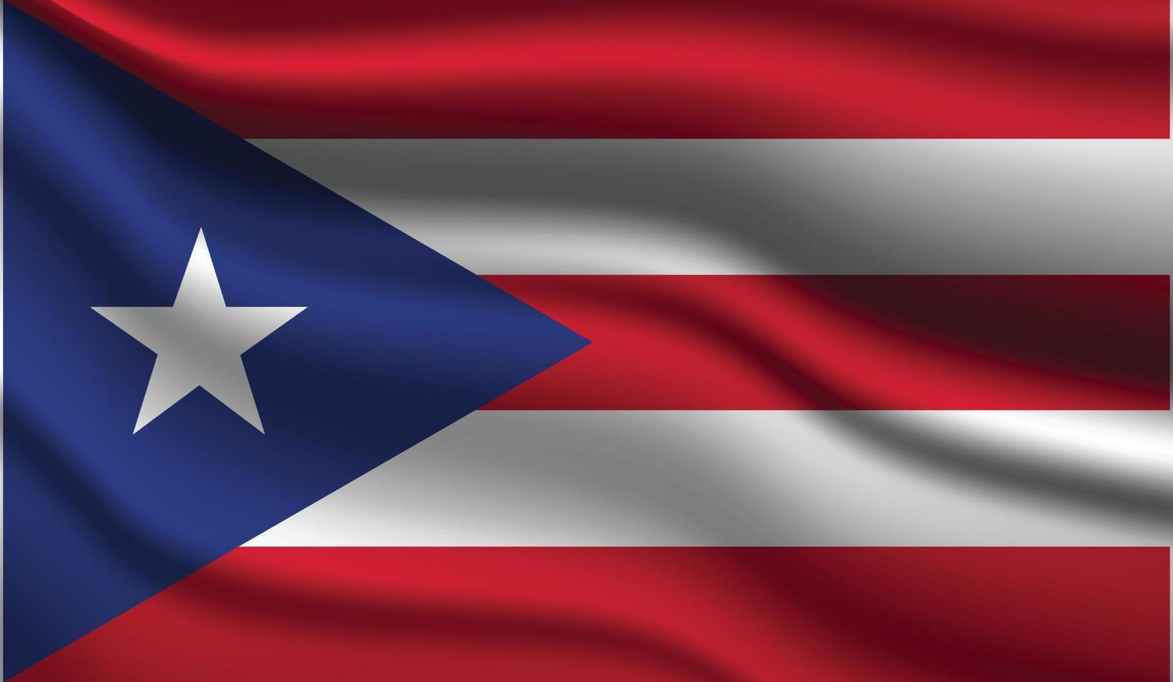 puerto rico realistisches modernes Flaggendesign vektor