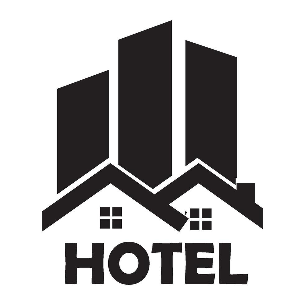 hotell ikon logotyp vektor design mall