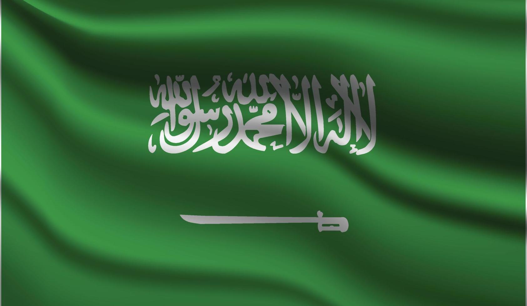 Saudi-Arabien realistisches modernes Flaggendesign vektor