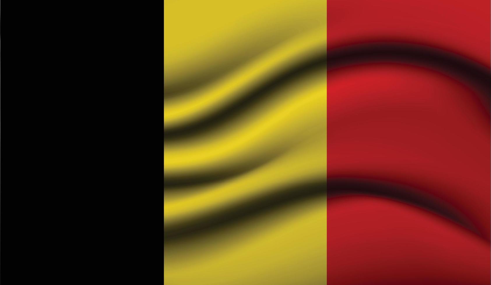 Belgien realistisk viftande flaggdesign vektor