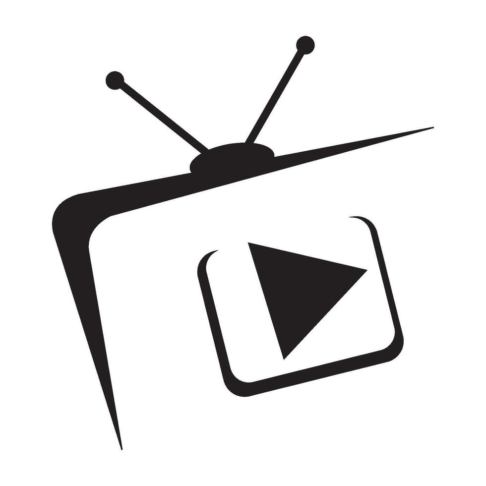 TV-Symbol-Logo-Vektor-Design-Vorlage vektor