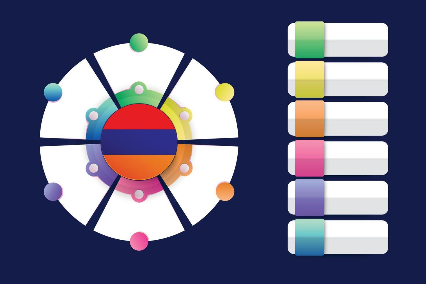 Armenien-Flagge mit Infografik-Design mit geteilter runder Form vektor