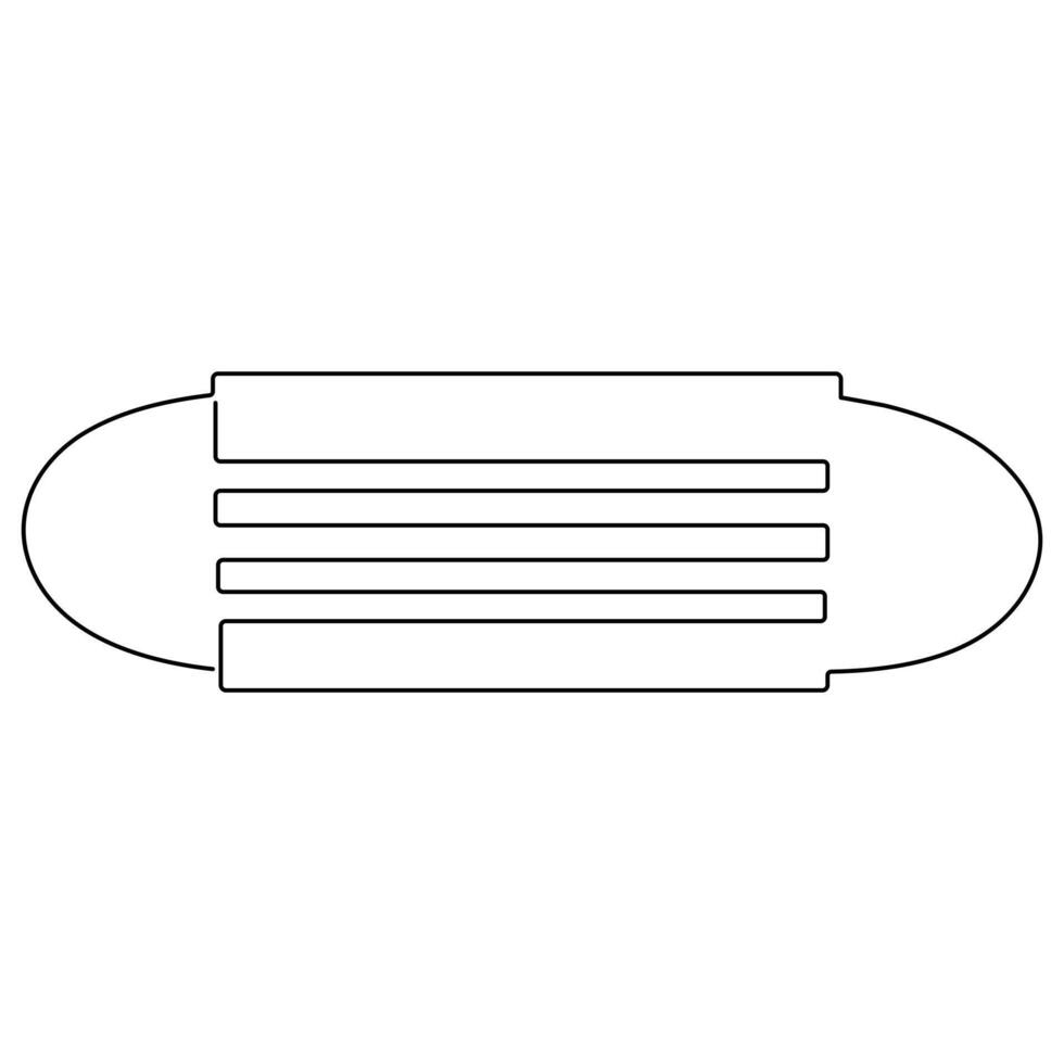 kontinuierlich Single Linie Kunst Zeichnung von Maske Symbol und Gliederung Kunst Vektor Illustration