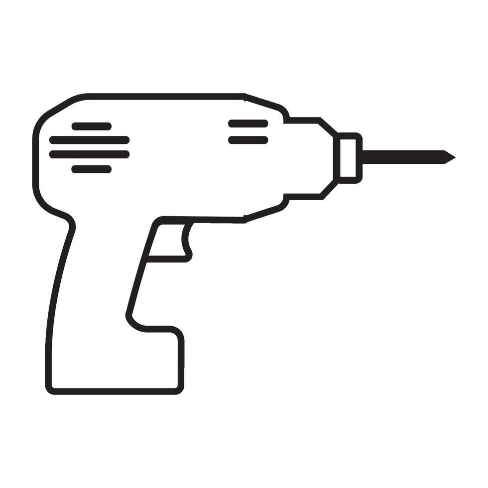 elektrische Bohrmaschine Symbol Logo Vektor Designvorlage