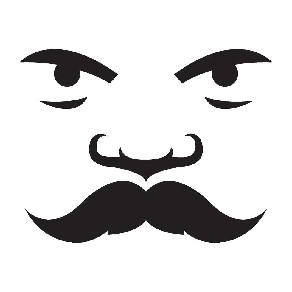 mustasch ikon logotyp vektor design mall