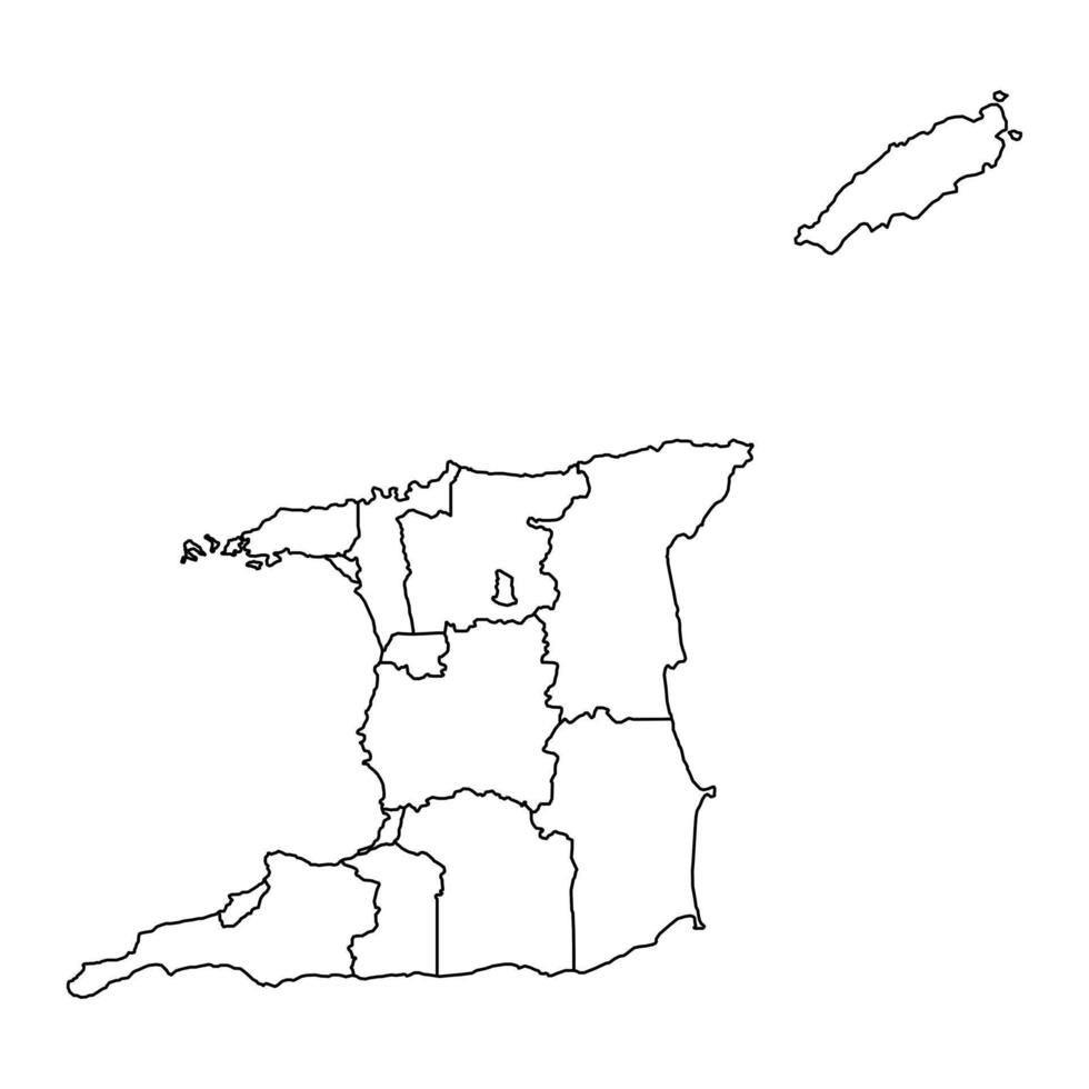 trinidad och tobago Karta med administrativ divisioner. vektor illustration.